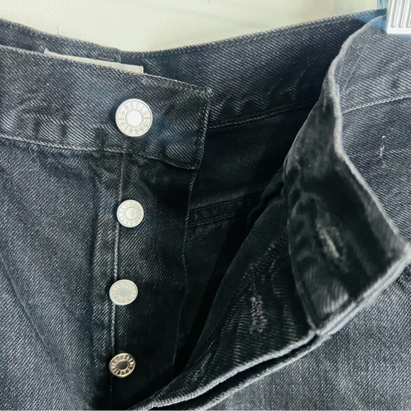 Agolde Black Dee high rise rolled hem shorts Dark Denim Jean Shorts size 31 - Picture 4 of 6